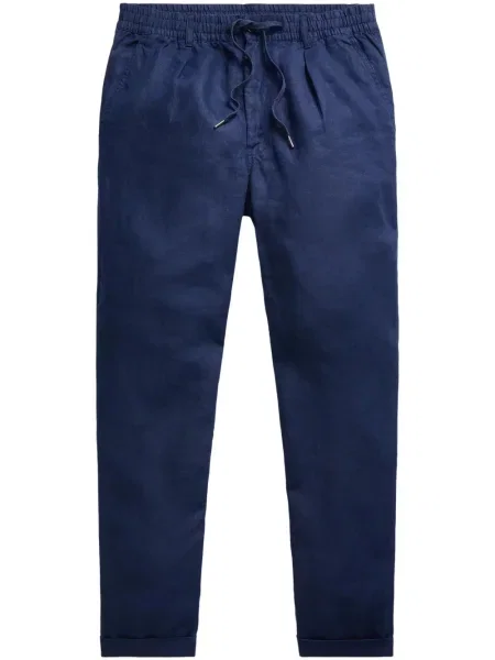 Pletena polo majica Polo Ralph Lauren s vezom visoki struk plava