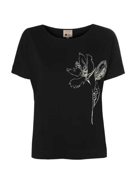 TATUUM Tricou Lali 2 negru / natural alb