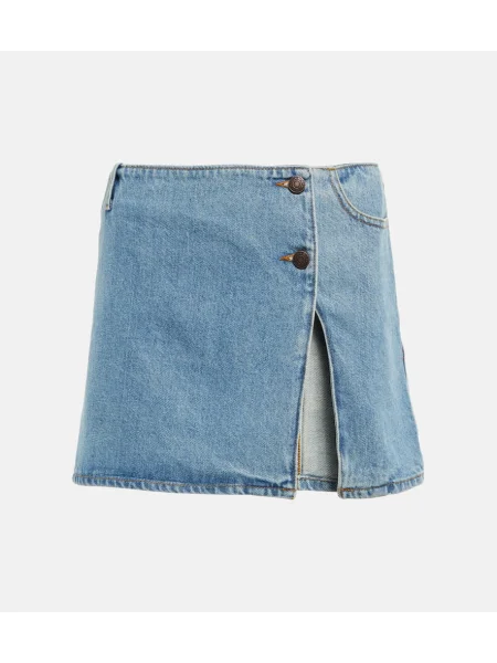 Spódnica jeansowa Magda Butrym z niską talią niebieska