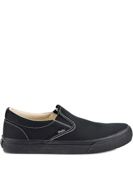 Sneakerși Polo Ralph Lauren din piele slip-on în carouri alb