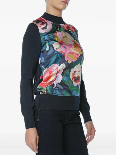 Pulover Ted Baker cu model floral cu imagine albastru