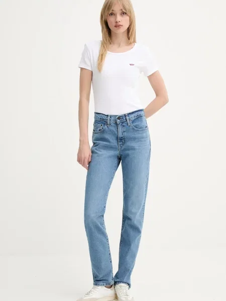 Levi's slim kavbojke HIGH RISE STRAIGHT modra