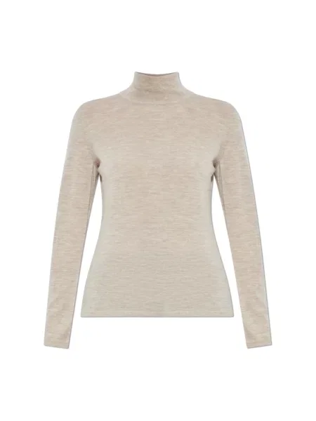 Sweter z golfem Max Mara do golfa beżowy
