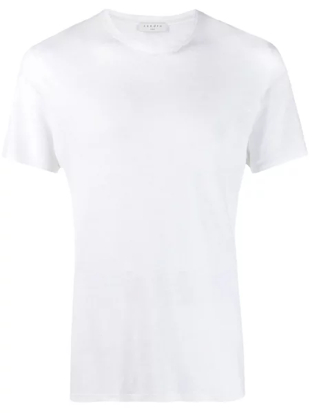 Tricou Sandro cu decolteu rotund alb