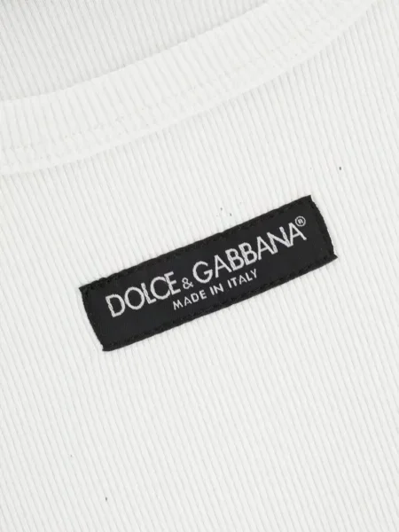 Decupat top Dolce & Gabbana cu autograf alb