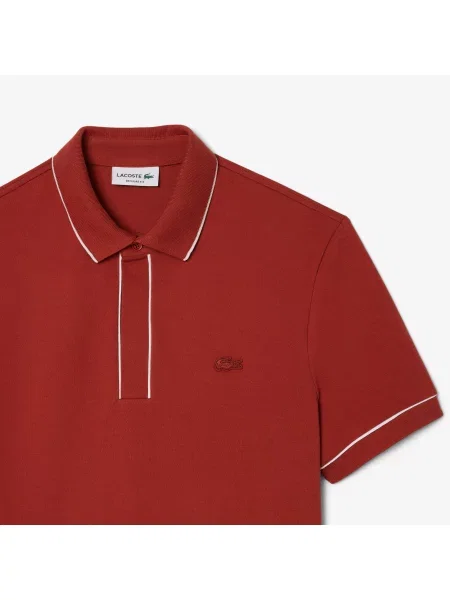 Lacoste Koszulka Polo Paris Stretch Piqué Regular Fit brązowa