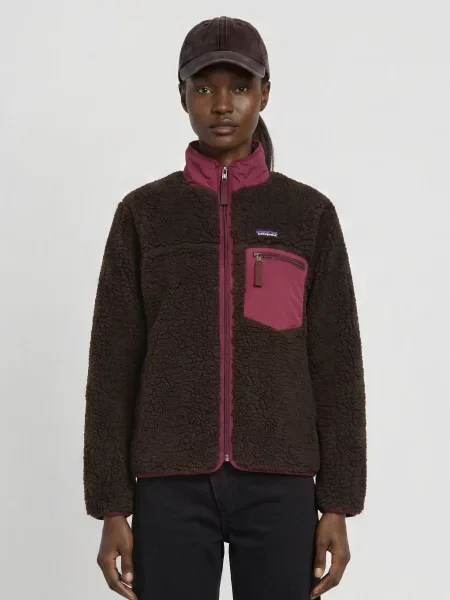Patagonia Fleecová Mikina Classic Retro-X tmavě hnědá / tmavě červená