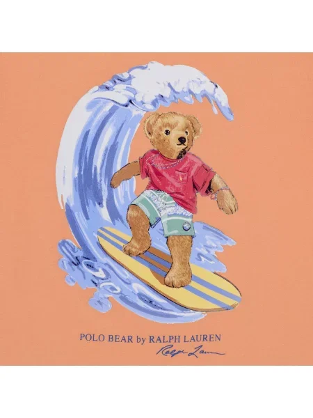 Tricou polo copii Polo Ralph Lauren portocaliu