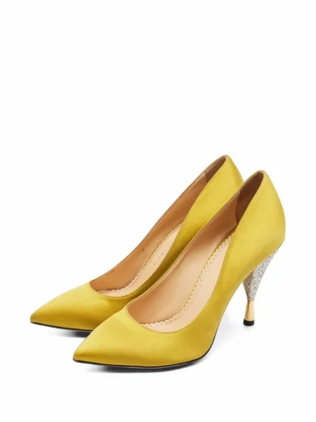 Pantofi cu toc Charlotte Olympia galben
