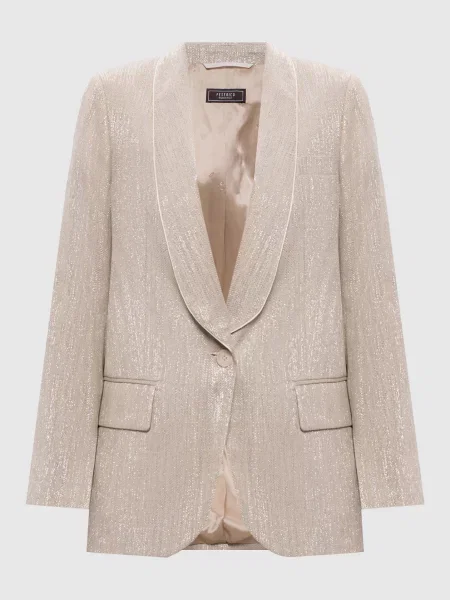 Жакет з льоном з люрексом Peserico бежевий