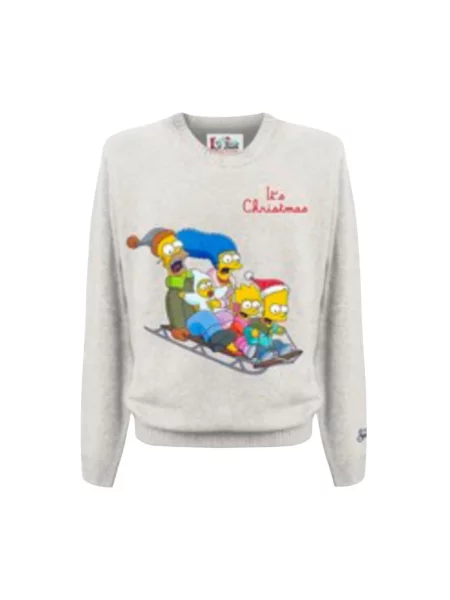 Sweter Mc2 Saint Barth z kaszmiru biały