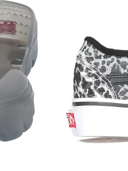Sneakerși Vans cu platformă cu imagine cu model leopard gri