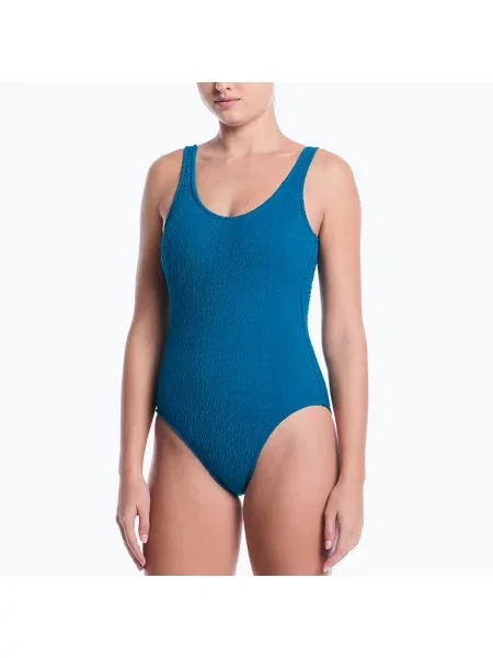 Costum de baie întregi Nike cu decolteu în U negru