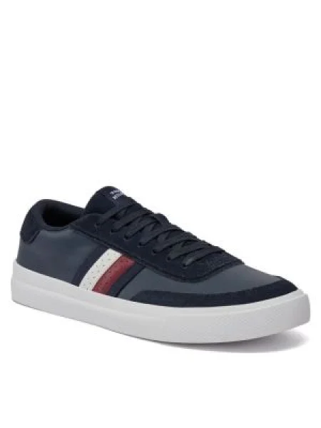 Bőr sportcipő Tommy Hilfiger kék