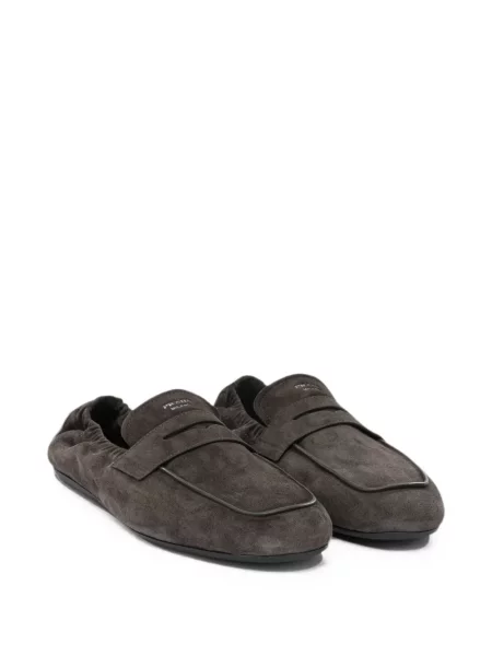 Chiloți Prada din piele de căprioară slip-on gri