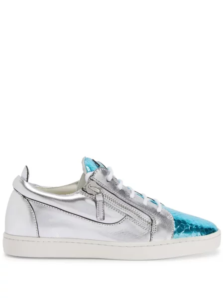 Sneakerși Giuseppe Zanotti din piele argintiu