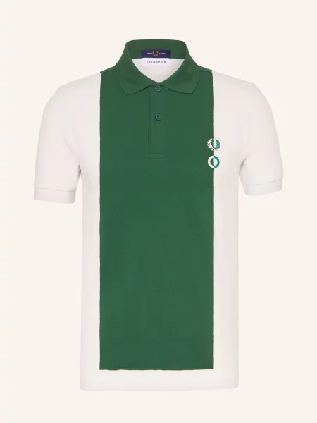 Fred Perry Piqué Polokošile režná / tmavě zelená