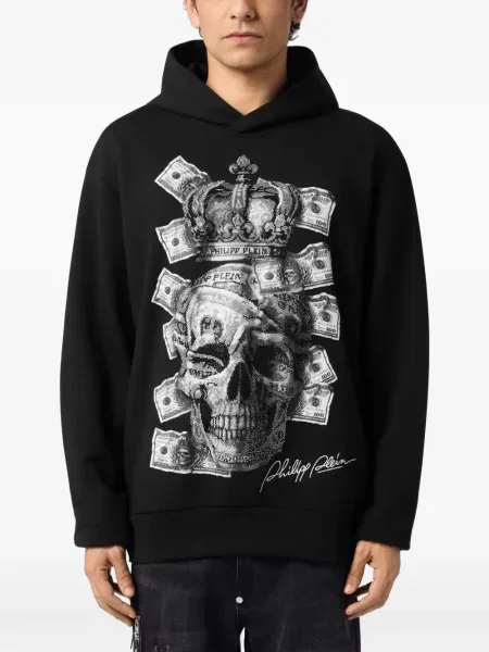 Mikina s kapucňou Philipp Plein modrá