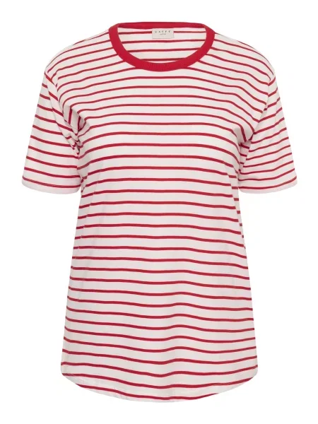 KAFFE CURVE Póló piros fehér