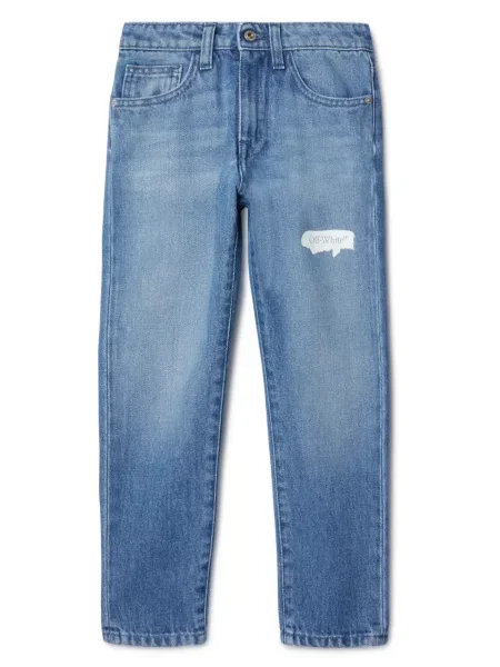 Jeansy straight leg dziecięce Off-white białe