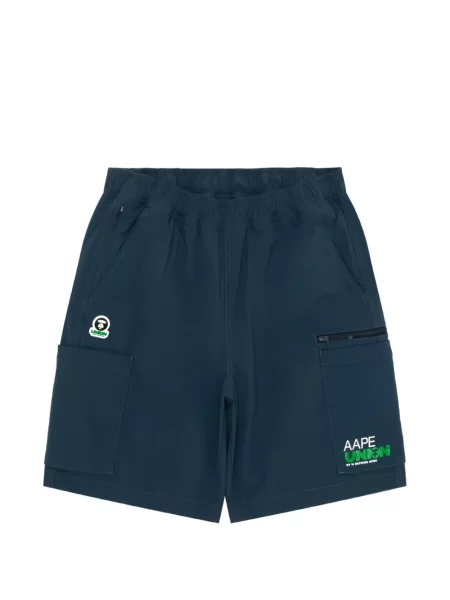 Pantaloni scurți Aape By A Bathing Ape cu autograf albastru