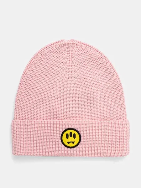 Вълнена шапка Barrow с фина плетка от вълна розово