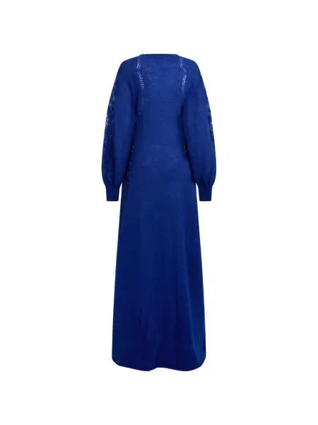 Lung rochie maxi Alberta Ferretti din dantelă albastru