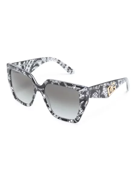 Nėriniuotos saulės akiniai Dolce & Gabbana Eyewear juoda