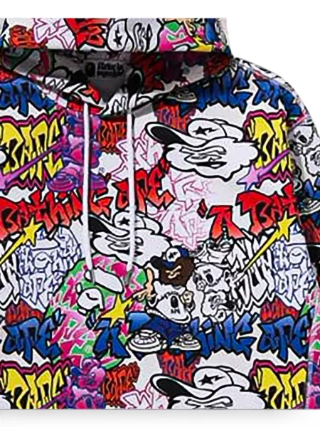 Hanorac cu glugă A Bathing Ape® alb