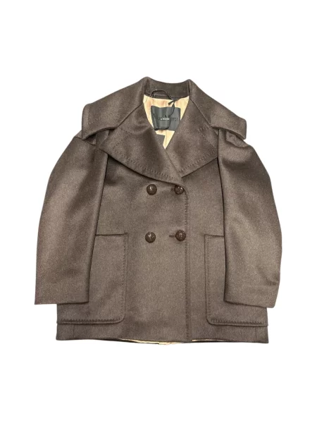 Płaszcz Max Mara z kaszmiru dwurzędowy brązowy