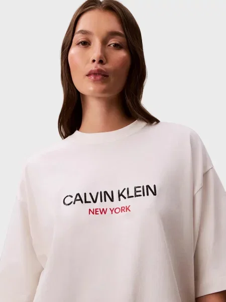 Футболка Calvin Klein Jeans з паєтками біла