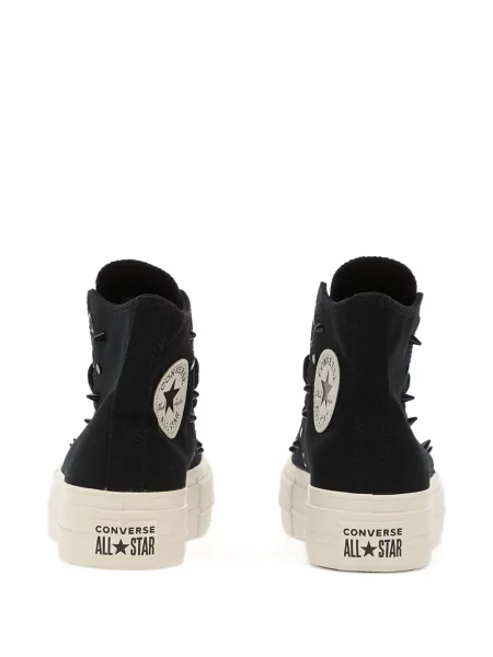 Kožené tenisky Converse Chuck Taylor All Star na platformě černé