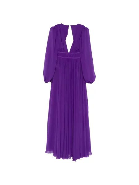 V-nyakú maxi ruha Pinko lila