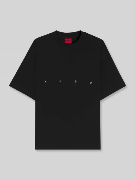T-shirt oversized z nadrukiem na tyle model DARISO' Hugo czarna