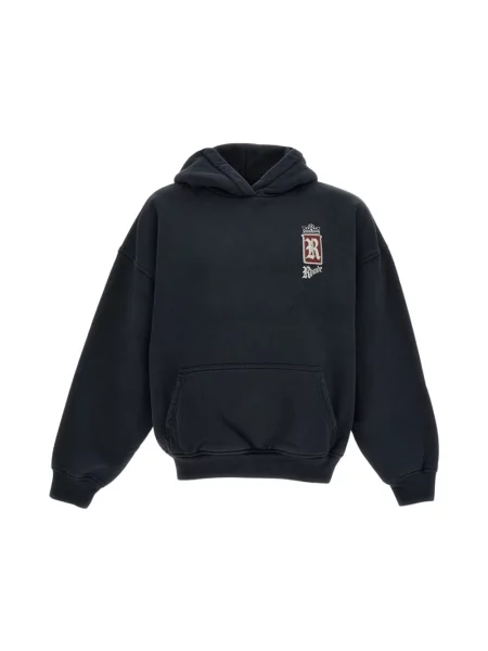 Bluza z kapturem Rhude z nadrukiem z dżerseju czarna