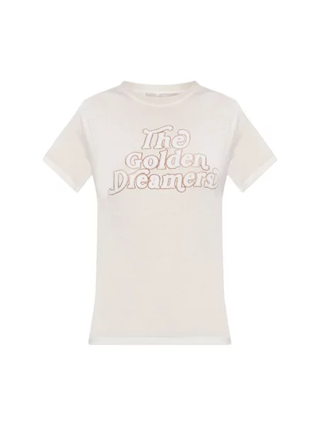 Jedwabna koszulka Golden Goose biała
