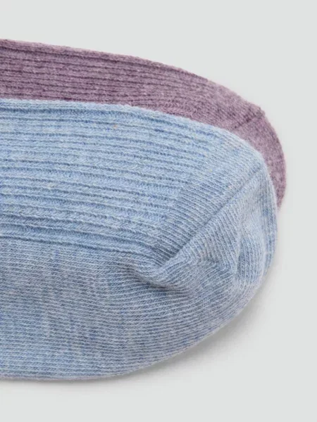 Zestaw 2 par ściągaczowych skarpetek purpurowy Dzieci L MANGO KIDS