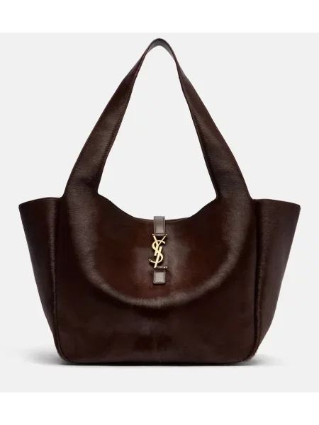 Shopper kabelka Saint Laurent hnedá