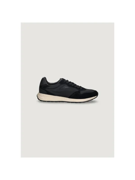Sneakerși Guess din piele negru