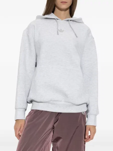 Hanorac cu glugă Adidas cu broderie gri