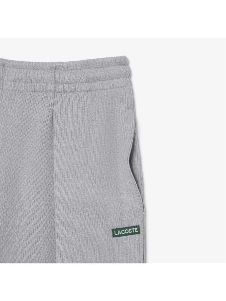 Lacoste Prążkowane Spodnie Dresowe Rozkloszowane Jasnoszare szare