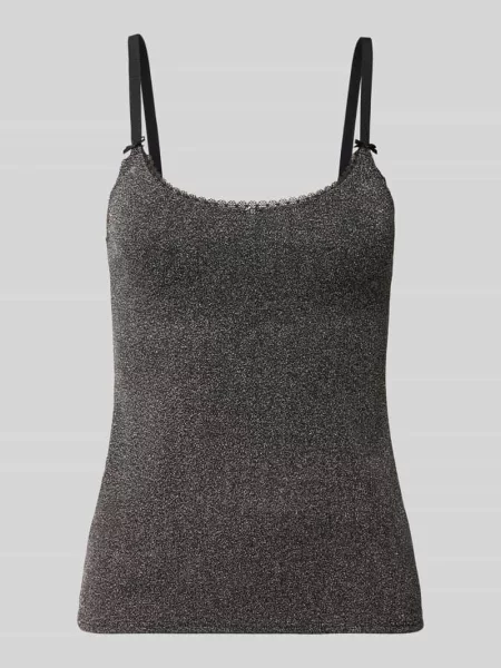 Koszulka na ramiączkach o kroju regular fit z detal z logo model LUREX' Hugo czarna