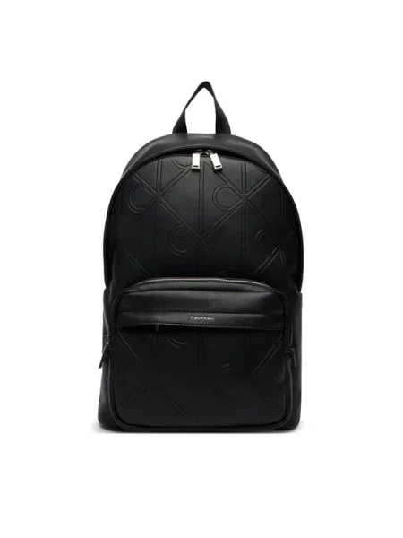 Kuprinės Calvin Klein Emblem Aop Emboss Round Backpack juoda