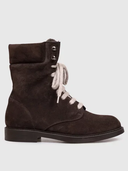 Замшеві черевики на хутрі Doucal's коричневі