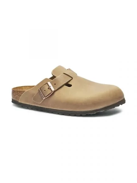 Birkenstock papuci din nubuc Boston maro