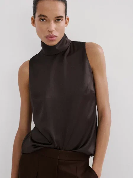 MANGO Bluză STONAK închis maro