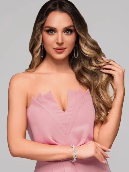 Rochie de seară Edoti de costum roz