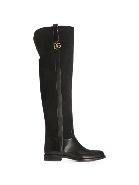 Cizme Dolce & Gabbana din piele de căprioară negru