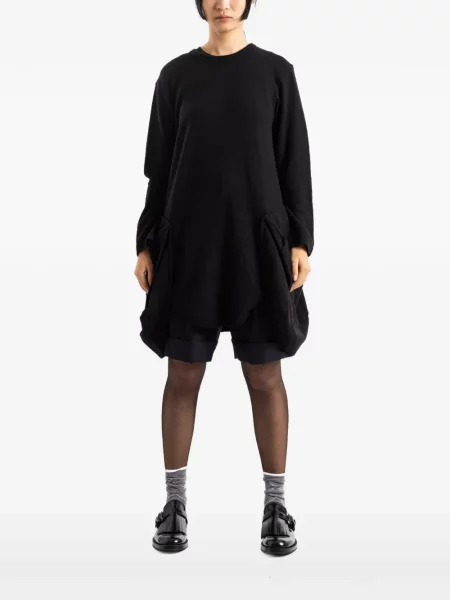 Rochie Comme Des Garçons de lână drapată negru