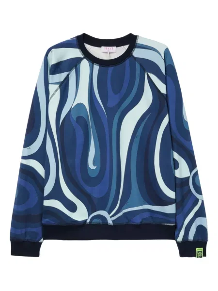 Hanorac din fleece Pucci din fleece cu imagine albastru